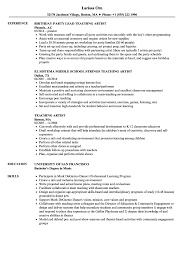 Your resumé objectives depend to a large extent on whether you are just starting out or have years of experience. Teaching Artist Resume Samples Velvet Jobs