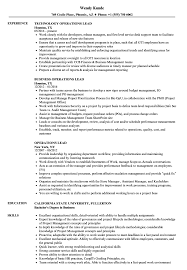 Create and download your professional resume in less than 5 minutes. Operations Lead Resume Samples Velvet Jobs