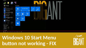 Windows 10 Start Menu Button Not Working Fix Youtube