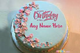 Our birthday cake with photo will add extra uniqueness to your greetings. Simple Flowers Birthday Cake With Name For Women