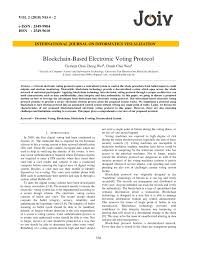 Your country needs your vote. Pdf Blockchain Based Electronic Voting Protocol