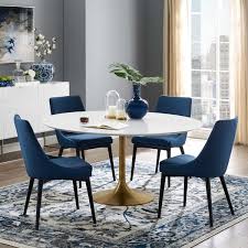Modway Lippa 60 Round Wood Top Dining Table In Gold White In 2020 60 Round Dining Table Dining Table Gold Round Dining Room