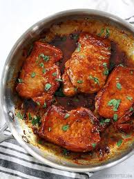 I used bone in pork chops for this garlic butter pork chops recipe. Sweet And Spicy Glazed Pork Chops Budget Bytes
