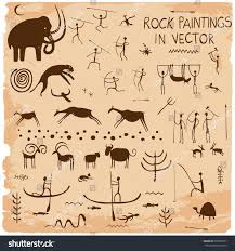 Set Of Rock Paintings In Vector Ad Affiliate Rock Set Vector Paintings Petroglyphs Art Hummingbird Art Drawing Painted Rocks