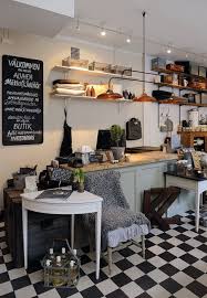 Black And White Cafe Interior Design Black White Floor Tiles Blackboard Home N Decor Home Interior