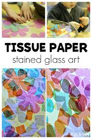 The tissue paper can wrinkle and tear easily so be gentle during this process. Two Ways To Make Tissue Paper Stained Glass Art For Spring Fun A Day