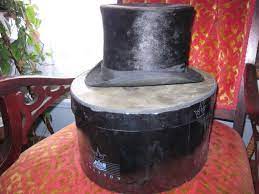 Reserved For Feras Late Victorian Beaver Felt Excelsior Top Hat From Chicago With Vintage Stetson Hat Box Top Hat Stetson Hat Victorian