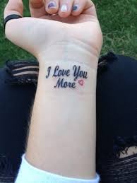 Bicep tattoo, couple tattoo, i love you more, handwritten tattoo. Club Tattoo 3204 S Thompson St Springdale Ar Tattoos Piercing Mapquest