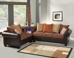 brown sectional sofa set with aux cd