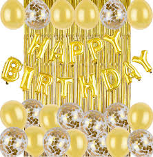 FESTIKO Happy Birthday Combo Pack (Gold) for Birthday Celebration ...