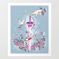 I M Still Here Art Print Steven Universe Rose Quartz And Pearl Tattoo Illustration Society6 Rose Quartz Steven Universe Steven Universe Tattoos Art Prints