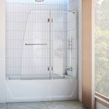 Get free shipping on qualified frameless, bypass/sliding bathtub doors or buy online pick up in store today in the bath department. Dreamline Aqua 48 Inch X 58 Inch Semi Frameless Pivot Tub And Shower Door In Chrome With H The Home Depot Canada