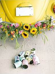 Colorful Indie Wedding Ideas Indie Wedding Wedding Getaway Car Wedding Car