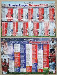 View the 380 premier league fixtures for the 2021/22 season, visit the official website of the premier league. Premier League Fixtures 2020 2021 Double Sided Wallchart Amazon Co Uk Mail On Sunday Books
