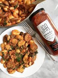 Spicy Tomato Gnocchi With White Beans Spinach Vegan Sausage Recipe Vegan Sausage Pasta Dishes Healthy Breakfast Recipes Easy