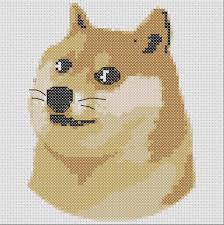 Doge Meme Shiba Inu Small Cross Stitch Pattern 6 Colors Easy Etsy Small Cross Stitch Cross Stitch Art Cross Stitch