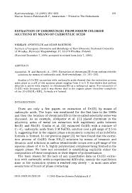Hydrometallurgy, 15 (1985) 191--202 191 Elsevier Science Publishers B.V.,  Amsterdam -- Printed in The Netherlands EXTRACTION OF