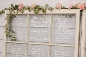 rustic wedding reception decor white wash window pane