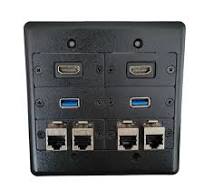 Kramer FRAME-1G Single Gang Wall Plate, 1 HDMI, 1 USB-A, 2 ...