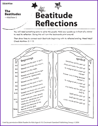 In this matching puzzle, students must match the first half of each of the 8 beatitudes with the second half. Beatitudes Coloring Pages For Children