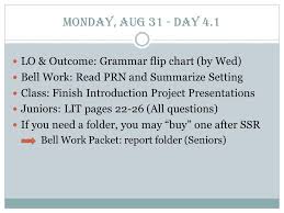Monday Aug 31 Day 4 1 Lo Outcome Grammar Flip Chart