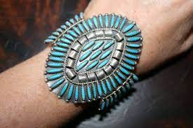 Reserved For Linda Knock Out Zuni Needlepoint Turquoise Sterling Cuff Turquoise Silver Turquoise Jewelry Vintage Silver Jewelry