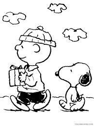 Snoopy happy spring baseball coloring page. Snoopy Coloring Pages Cartoons Charlie Brown And Snoopy Bring Christmas Present Printable 2020 5633 Coloring4free Coloring4free Com