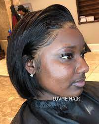 180 Density Frontal Lace Wig Glueless Pre Plucked Short Hair Styles Hair Styles Front Lace Wigs Human Hair
