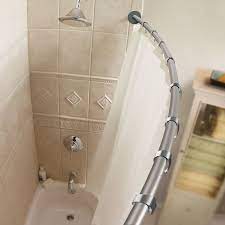 Curved shower curtain rods will expand your bathroom space even in small bathroom spaces and don't take up too much more. 58 44 Curved Fixed Shower Curtain Rod Fachadas