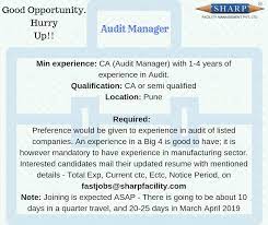 Good Opportunity Job Seekers Need Job Job India Mumbai Job Hurry Up Post Audit Manager Interested Candidates Mail T Job Opening Management Job Seeker