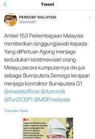 Artikel ini membincangkan tentang peranan perlembagaan persekutuan malaysia sebagai agen dalam mengharmonikan perhubungan masyarakat antaranya ialah berkaitan dengan perlembagaan persekutuan, perkara 153 perlembagaan persekutuan malaysia iaitu berkaitan dengan hak. Artikel 153 Perlembagaan Malaysia Perkobf Malaysia Facebook