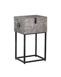Silver Roscoe Side Table Wood Accent Table Side Table Powell Furniture
