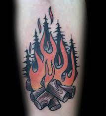 50 Campfire Tattoo Designs For Men Great Outdoors Ink Ideas Tattoo Designs Men Traditional Tattoo Prints Outdoor Tattoo