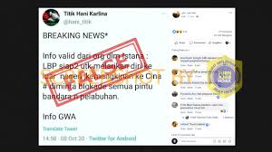 Salah Info Valid Dari Org Dlm Istana Lbp Siap2 Utk Melarikan Diri Ke Luar Negeri Kemungkinan Ke Cina Hoax Buster Satgas Penanganan Covid 19