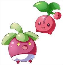 The pokemon cherubi, along with various images and sprites from the various pokemon games. Bounsweet And Cherubi Pokemon Pokemon Fairy Fairy Type Pokemon