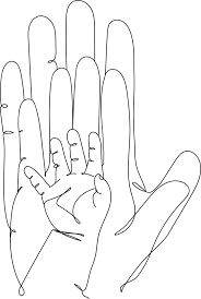 Family Hands Printable One Line Drawing Print Mini Art Print By Valeria Art Boutique Without Stand 3 X 4 Line Art Drawings Outline Art Abstract Line Art
