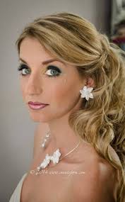 Parure mariage fleura 3 pièces avec collier, bracelet et boucles d'oreille 