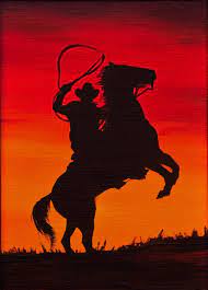 The sign was a departure in graphic design from typeface based neon signs, to the friendly and welcoming human form of a cowboy. A Cowboy Riding Into The Sunset By Bozhenafuchs On Deviantart