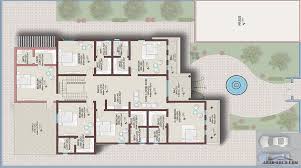 7 غرف فيلا تصميم خليجى طابقين رووف House Floor Plans House Layouts House Plans