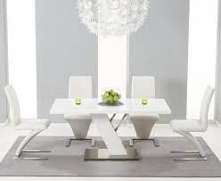 Most relevant most popular alphabetical price: Palma 160cm White High Gloss Dining Table With Hampstead Z Chairs