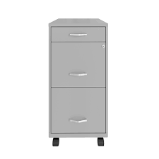 See the instruction for how many Space Solutions 18 Deep 3 Drawer Mobile Metal File Cabinet With Pencil Drawer Arctic Silver Arctic Silver 24419 Best Buy