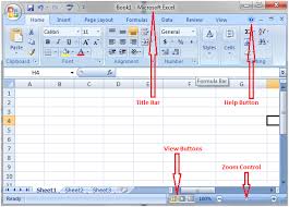 Ms Excel Title Bar Help Button Zoom Control And View Buttons Javatpoint
