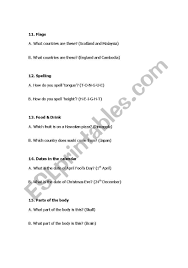 2) which country seceded from malaysia in 1965? English Worksheets General Knowledge Quiz For Esl Grade 4