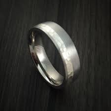 Titanium And Silver Ring Hammered Wedding Band Custom Made In 2020 Hammered Wedding Bands Mens Wedding Rings Titanium Wedding Rings