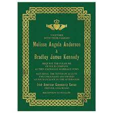 Irish Celtic Wedding Invitation Green Gold Claddagh Knot Celtic Wedding Invitations Irish Wedding Invitations Celtic Wedding