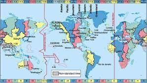 A Simple Time Zone Map When Kiribati Changed Its Time Zones In 1995 To Put The Whole Country West International Date Line Time Zone Map World Time Zone Map