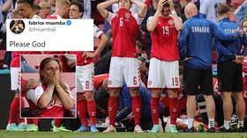 Eriksen is one of denmark's biggest stars and the incident brought an instant sense of shock to the parken stadium, where about 15,000 fans fell into hushed silence. 0jviuyv2nwoh2m