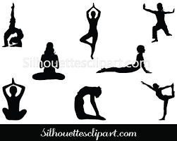 Yoga Silhouette Yoga Pose Of Standing Sitting Silhouette Vector Clip Art Silhouette