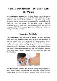 Menghilangkan tahi lalat umumnya dilakukan dengan prosedur bedah kosmetik yang dilakukan oleh dokter. Cara Menghilangkan Tahi Lalat Mati Di Wajah By Diary Jl Issuu