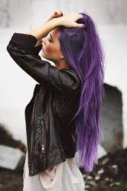 Purple Hair Leather Jacket Hair Styles Long Hair Styles Dye My Hair